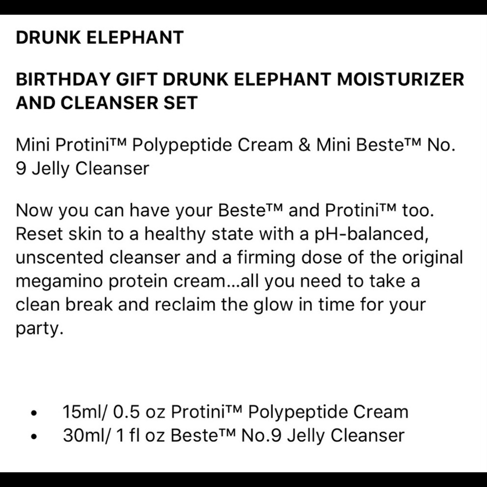 🆕 Drunk Elephant Peptides + Cleanser Travel Set - Picture 3 of 7